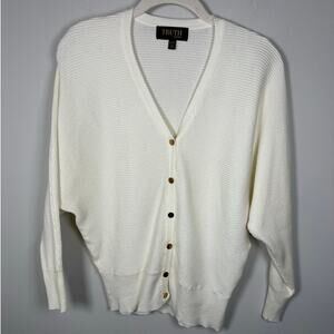 TRUTH BY REPUBLIC Cream Button Down V-Neck Cardigan Sweater Women's XS